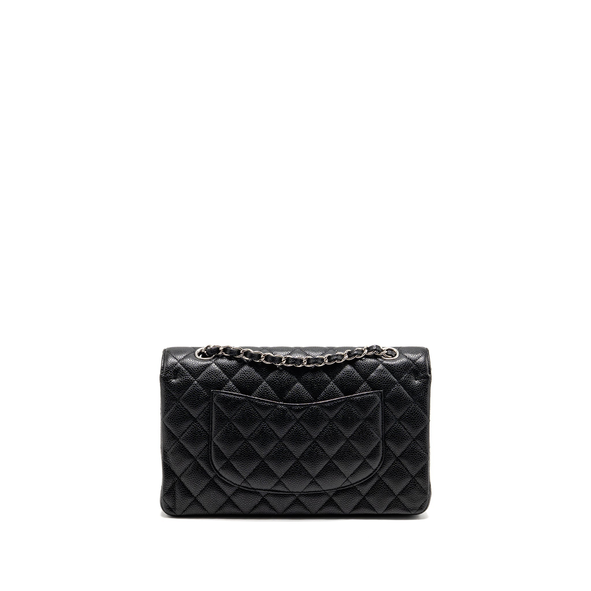 CHANEL MEDIUM CLASSIC DOUBLE FLAP BAG CAVIAR BLACK SHW