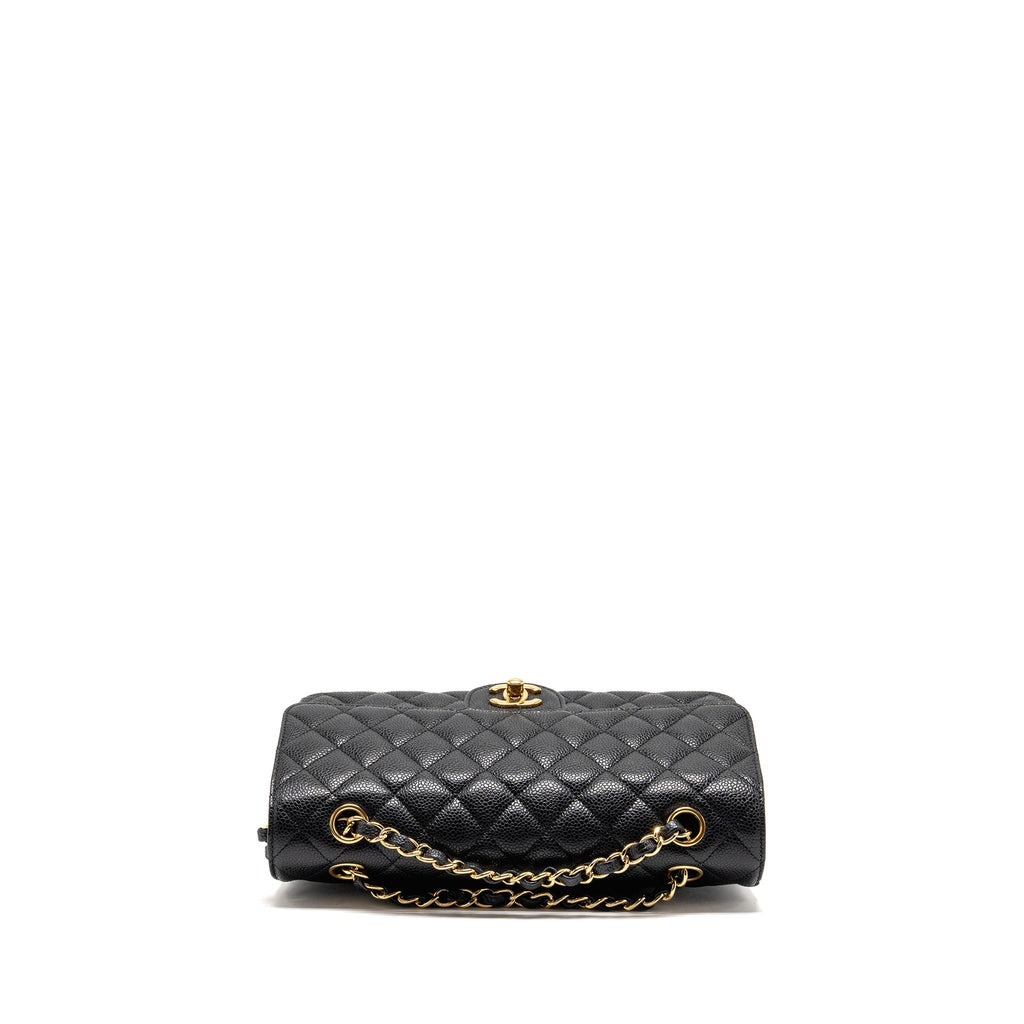 CHANEL MEDIUM CLASSIC DOUBLE FLAP BAG CAVIAR BLACK GHW