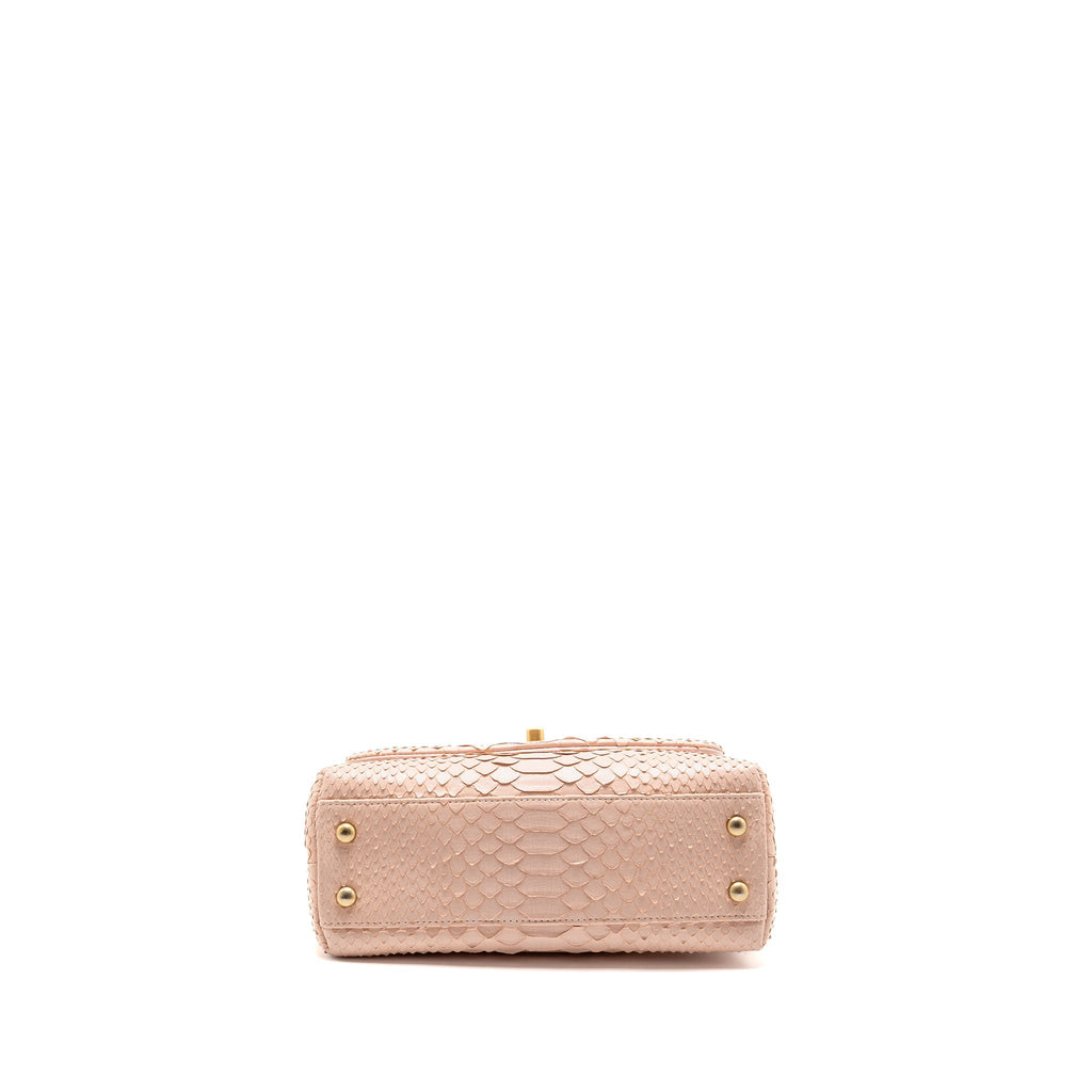 CHANEL SMALL COCO HANDLE PYTHON LIGHT PINK GHW