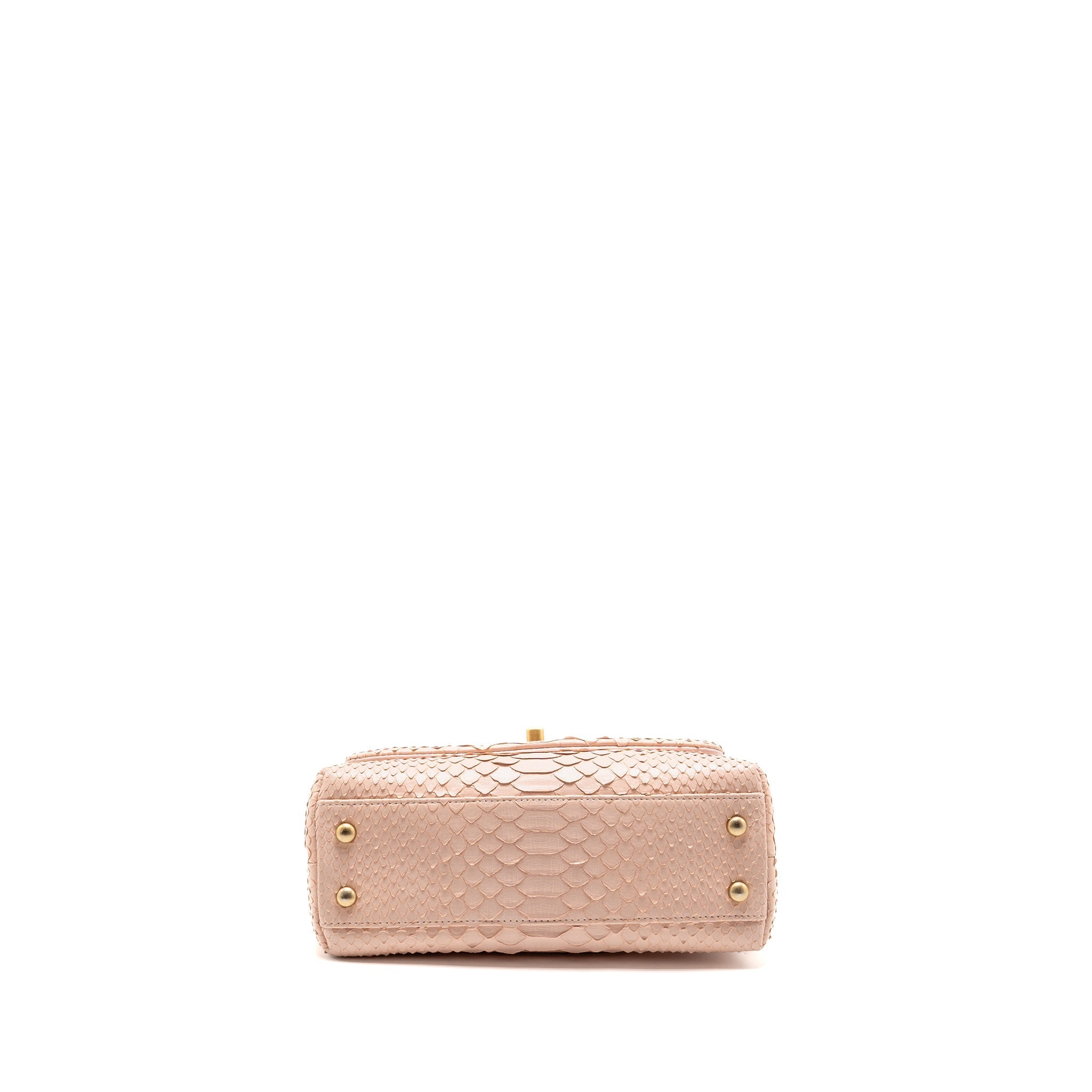 CHANEL SMALL COCO HANDLE PYTHON LIGHT PINK GHW