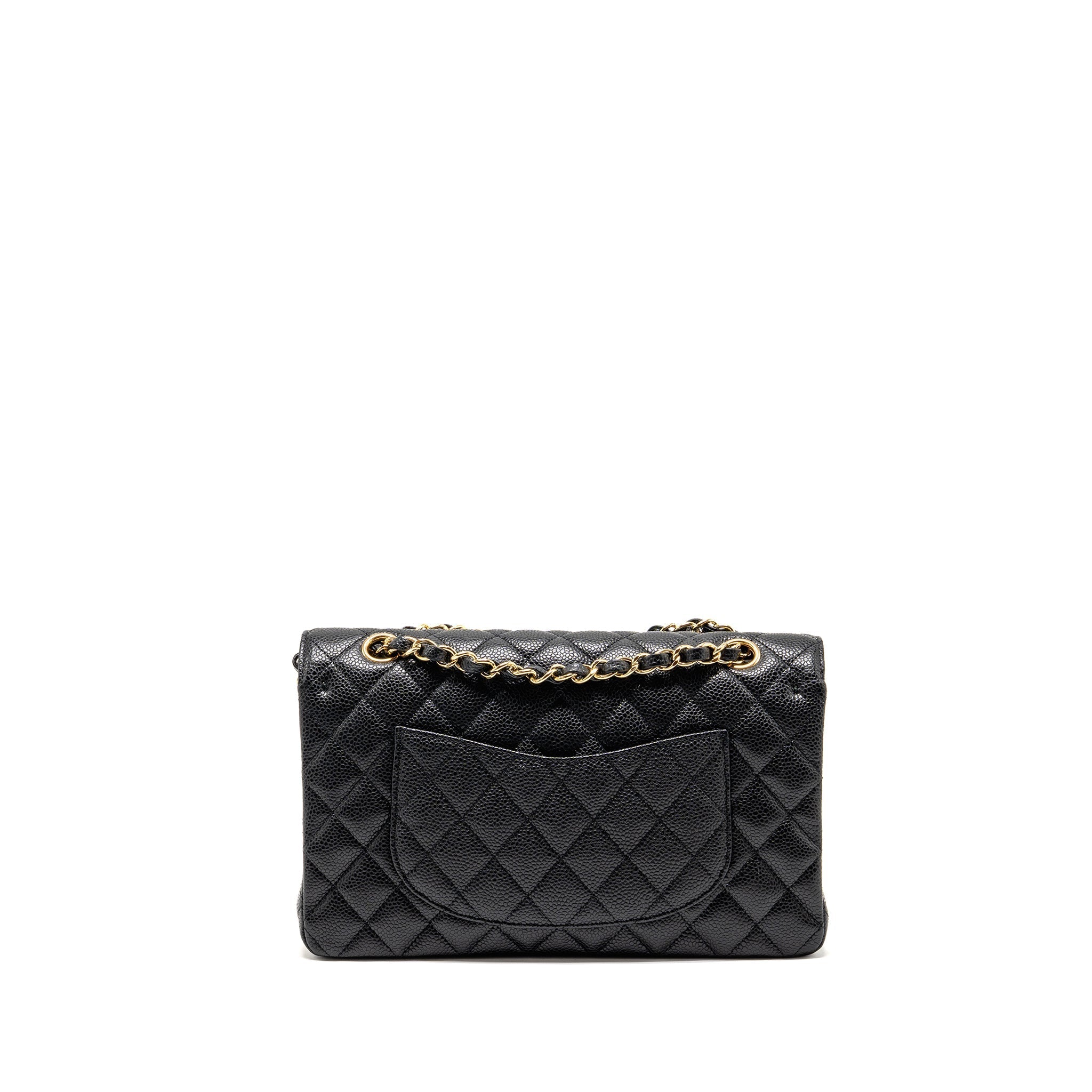 CHANEL MEDIUM CLASSIC DOUBLE FLAP BAG CAVIAR BLACK GHW