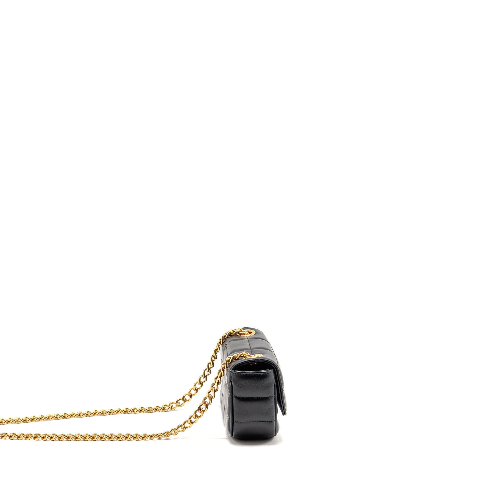 CELINE MATELASSE MINI CHAIN SHOULDER BAG CALFSKIN BLACK GHW