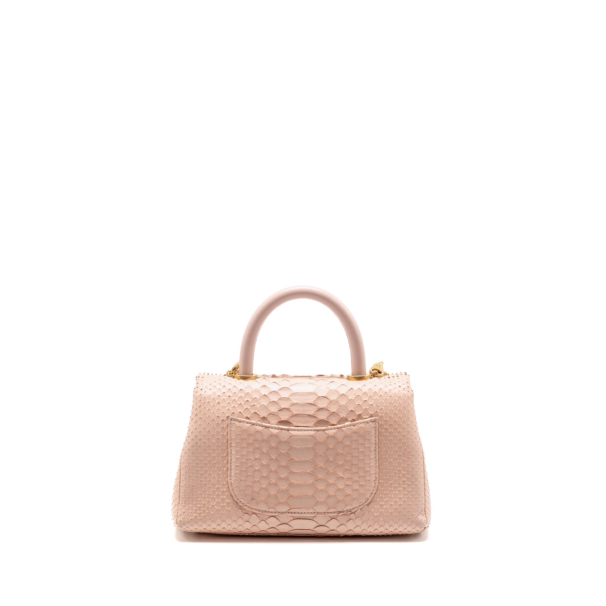 CHANEL SMALL COCO HANDLE PYTHON LIGHT PINK GHW