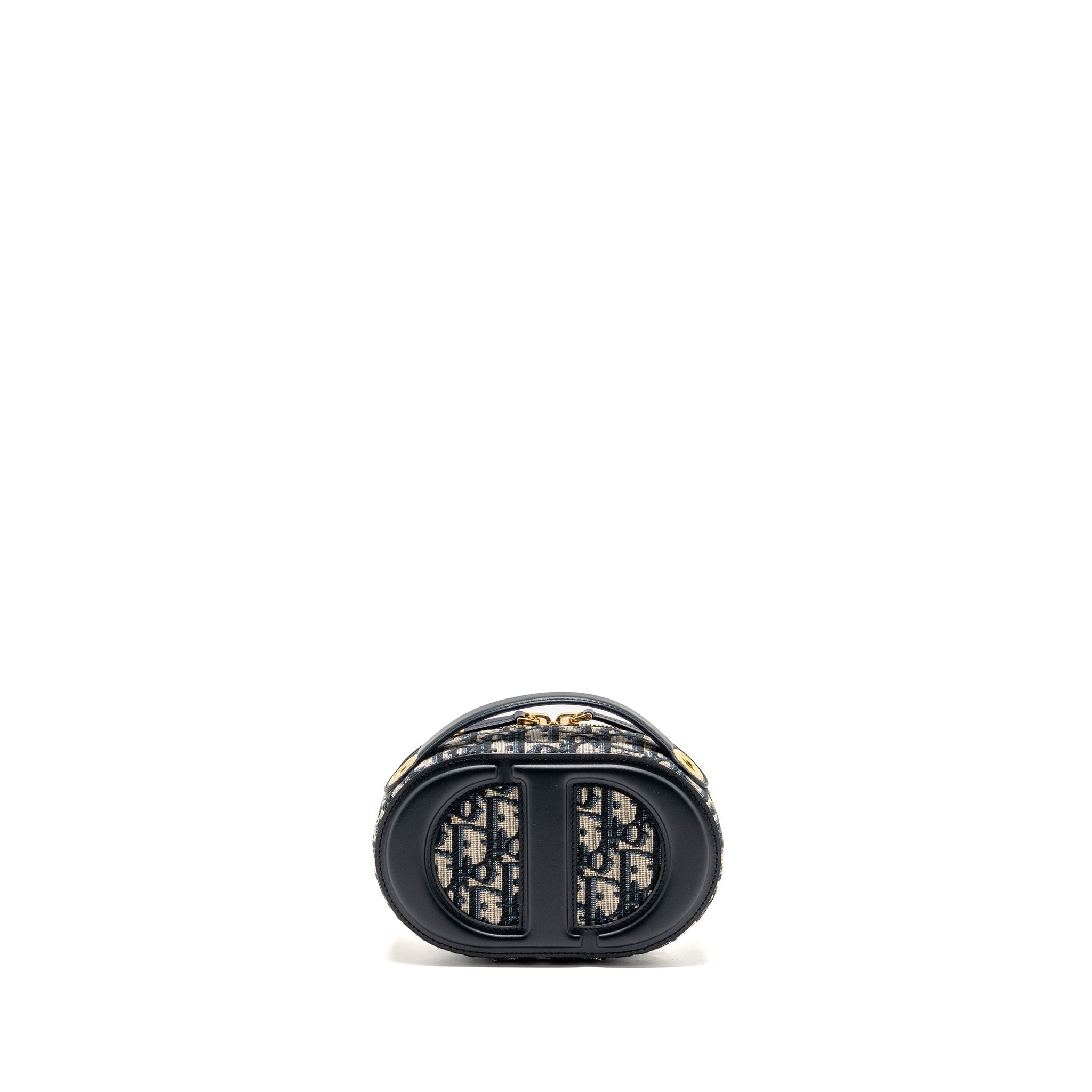 DIOR CD SIGNATURE OVAL CAMERA BAG OBLIQUE JACQUARD BLUE GHW