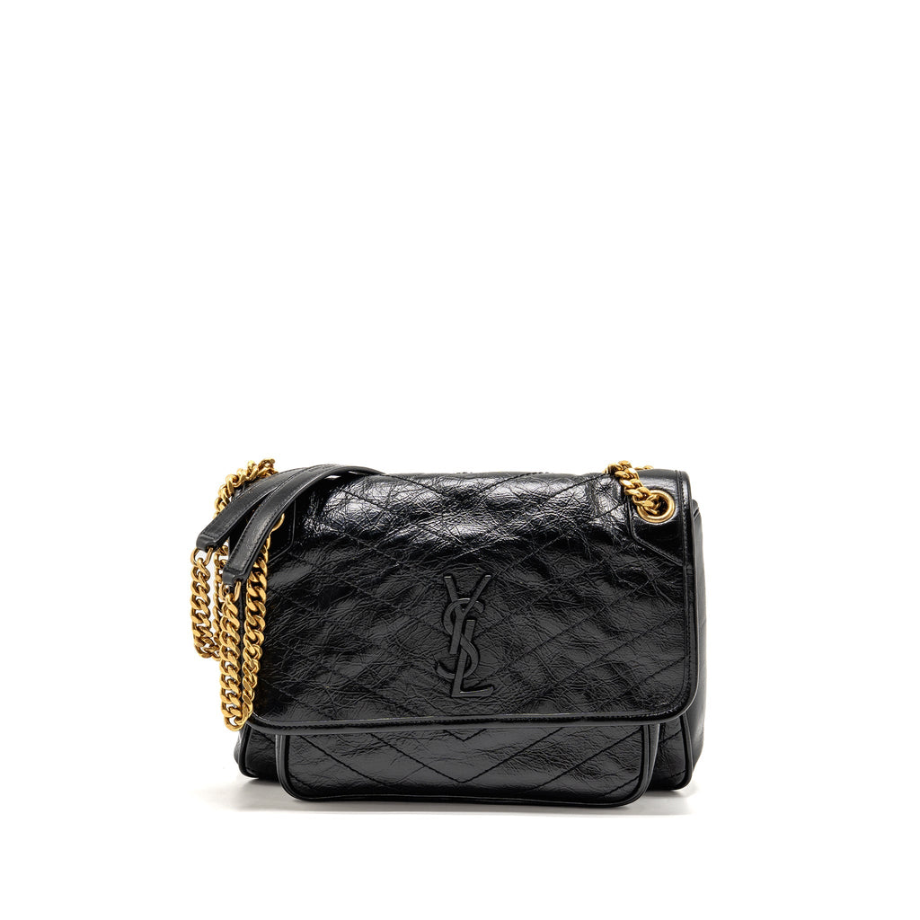 SAINT LAURENT/YSL MEDIUM NIKI CHAIN BAG VINTAGE CALFSKIN BLACK GHW