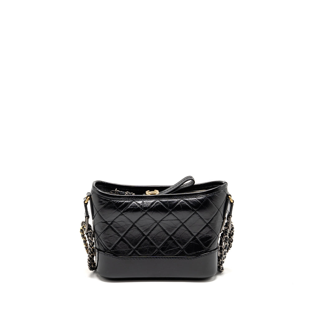 CHANEL SMALL GABRIELLE HOBO BAG CALFSKIN BLACK MULTICOLOR HARDWARE