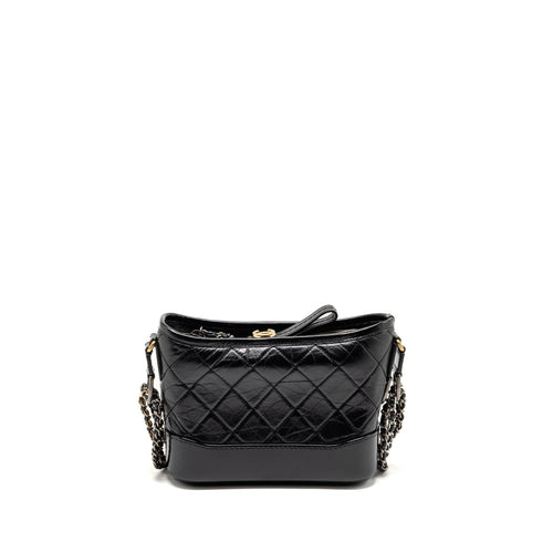 CHANEL SMALL GABRIELLE HOBO BAG CALFSKIN BLACK MULTICOLOR HARDWARE