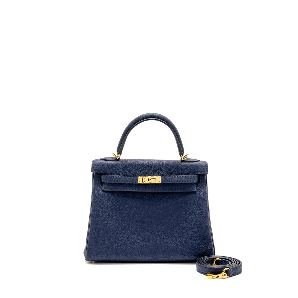 HERMES KELLY 25 TOGO BLEU SAPHIR GHW