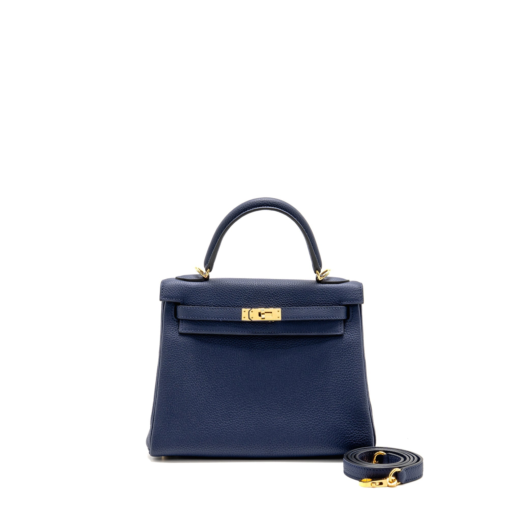 HERMES KELLY 25 TOGO BLEU SAPHIR GHW