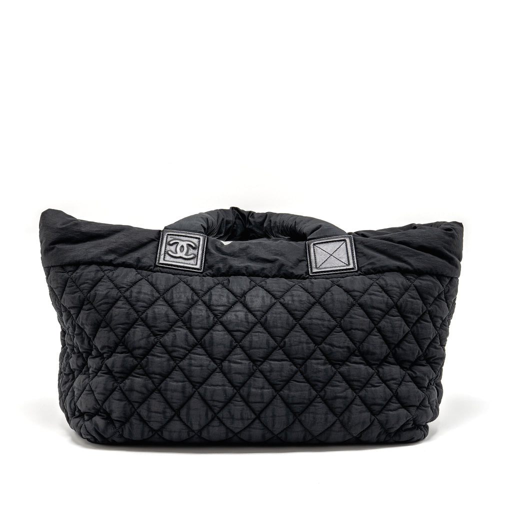 CHANEL COCOON TRAVEL TOTE BAG NYLON/CANVAS BLACK SHW