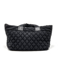CHANEL COCOON TRAVEL TOTE BAG NYLON/CANVAS BLACK SHW