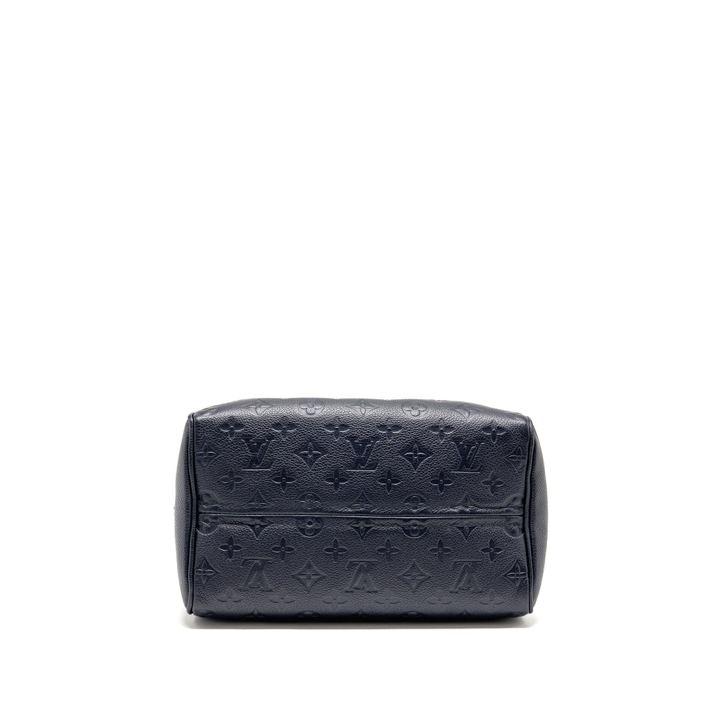 LOUIS VUITTON SPEEDY 25 BANDOULIERE MONOGRAM EMPREINTE NAVY / RED GHW