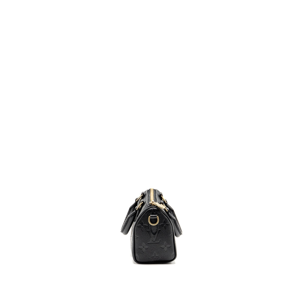 LOUIS VUITTON NANO SPEEDY MONOGRAM EMPREINTE LEATHER BLACK GHW