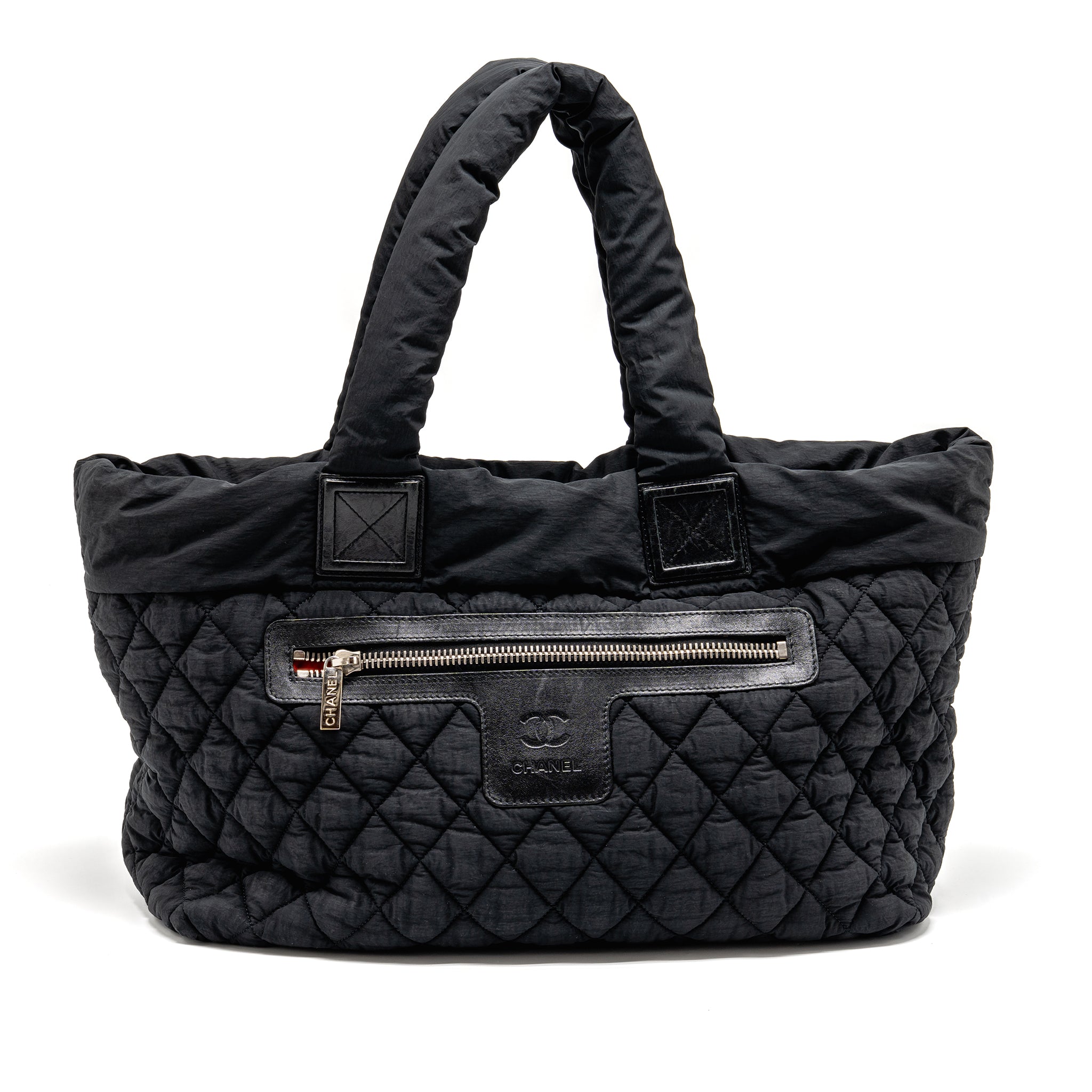 CHANEL COCOON TRAVEL TOTE BAG NYLON/CANVAS BLACK SHW