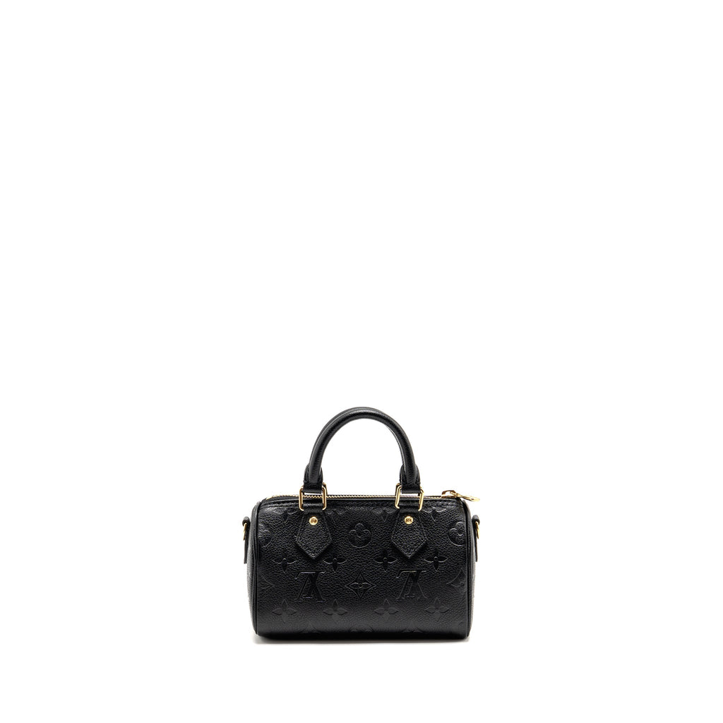 LOUIS VUITTON NANO SPEEDY MONOGRAM EMPREINTE LEATHER BLACK GHW