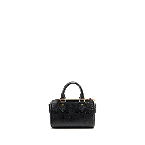 LOUIS VUITTON NANO SPEEDY MONOGRAM EMPREINTE LEATHER BLACK GHW