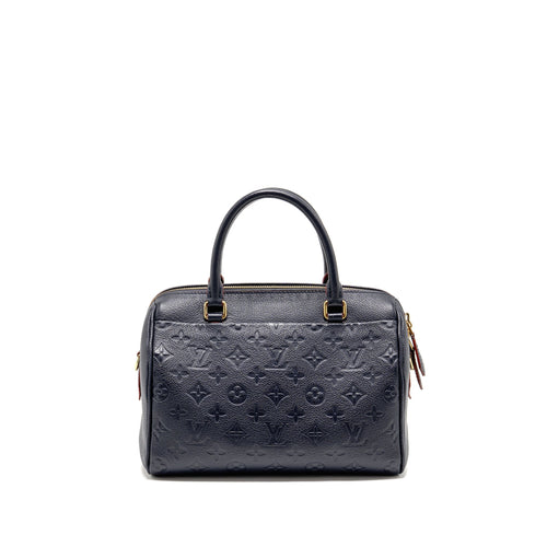 LOUIS VUITTON SPEEDY 25 BANDOULIERE MONOGRAM EMPREINTE NAVY / RED GHW