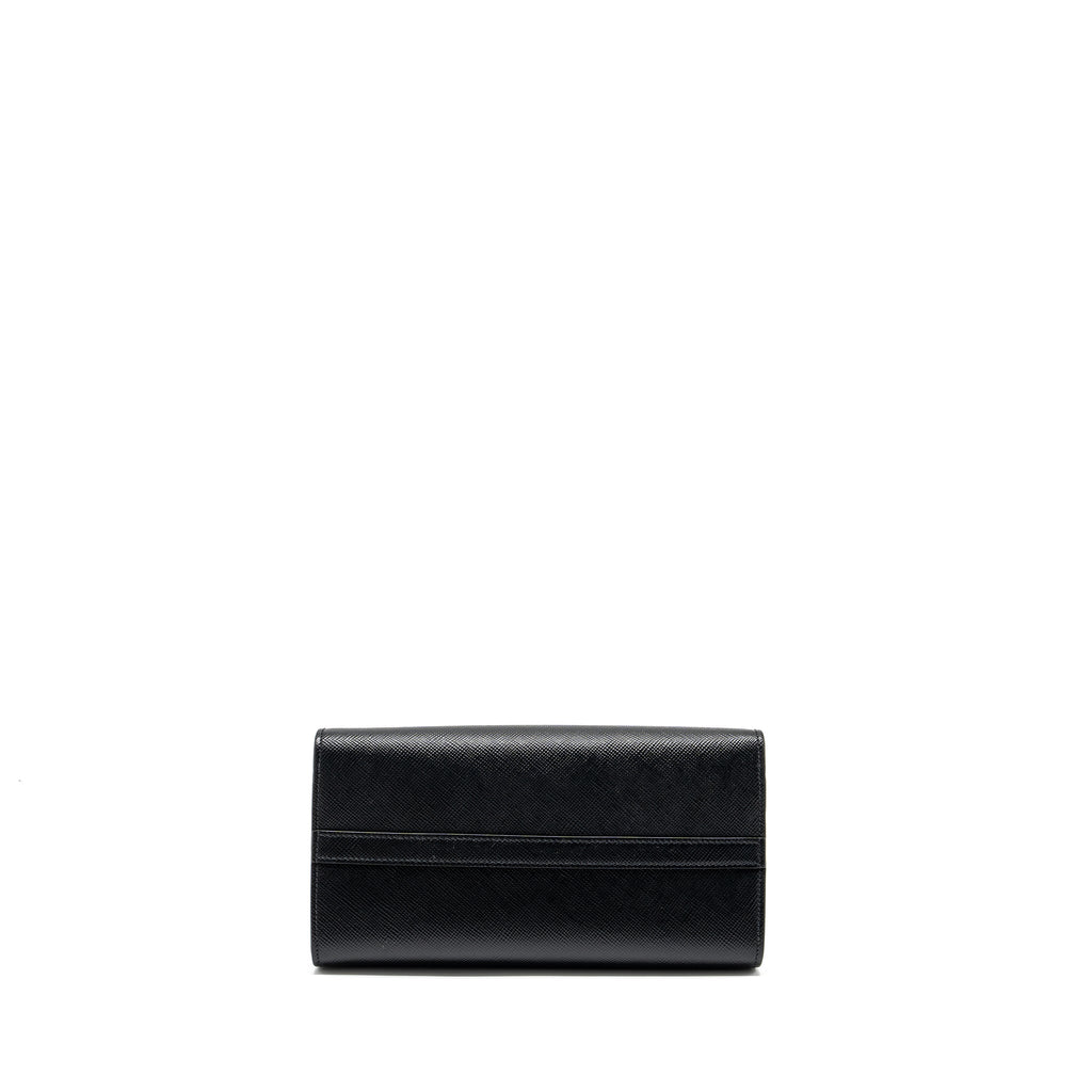 PRADA SMALL MONOCHROME TOTE BAG SAFFIANO CALFSKIN BLACK GHW