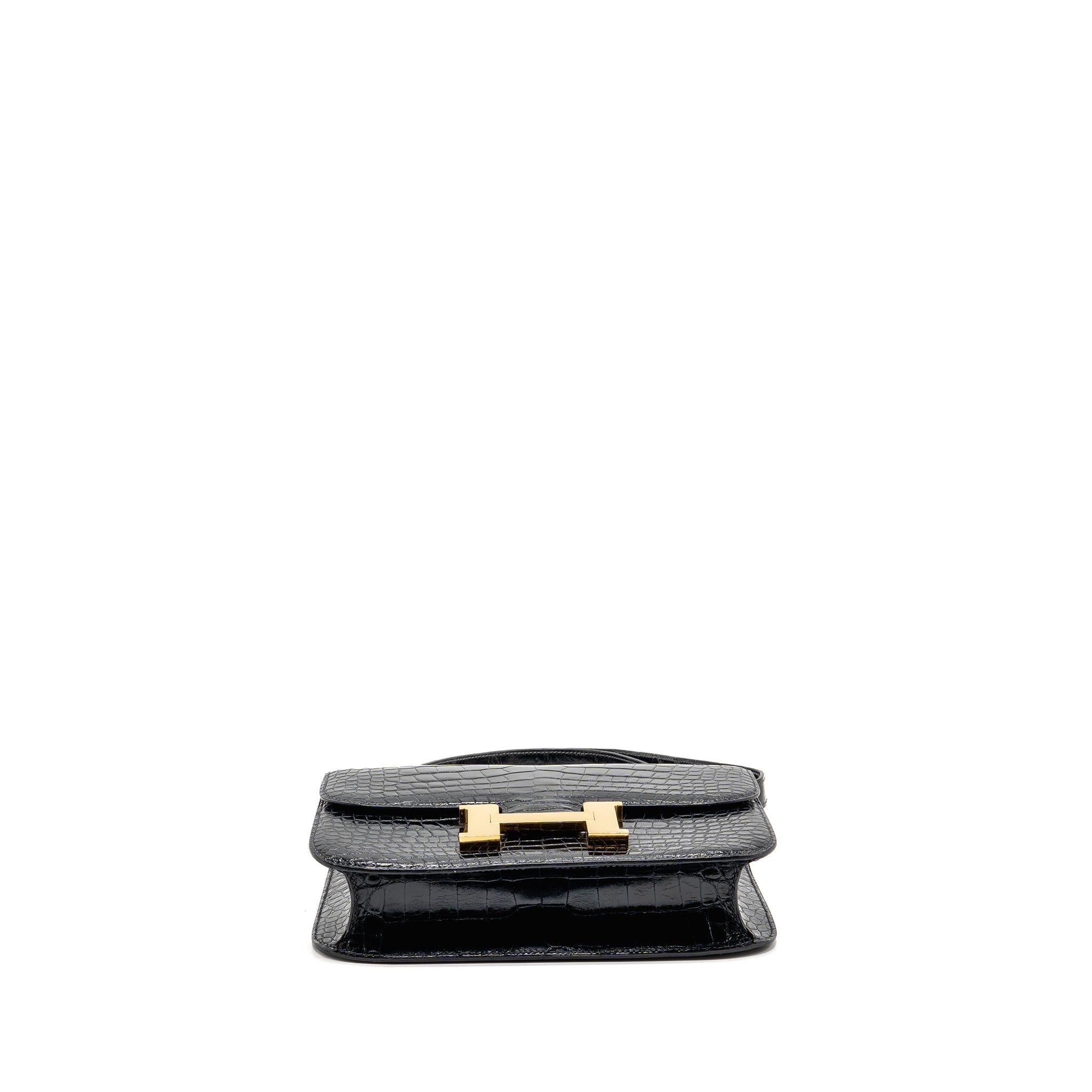 HERMES VINTAGE CONSTANCE 24 SHINY ALLIGATOR DARK BLUE GHW
