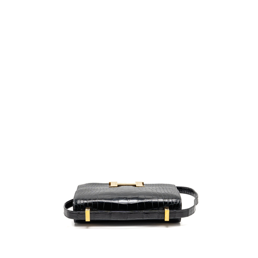 HERMES VINTAGE CONSTANCE 24 SHINY ALLIGATOR DARK BLUE GHW