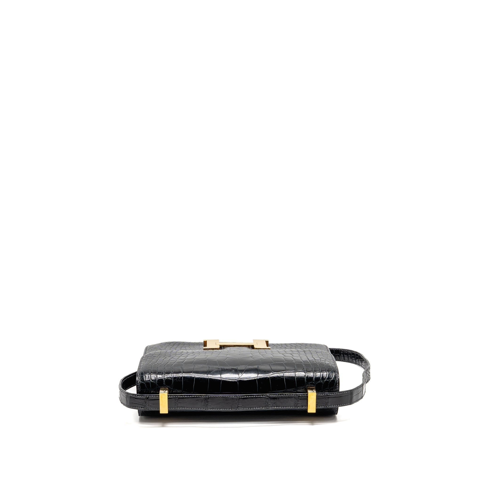 HERMES VINTAGE CONSTANCE 24 SHINY ALLIGATOR DARK BLUE GHW