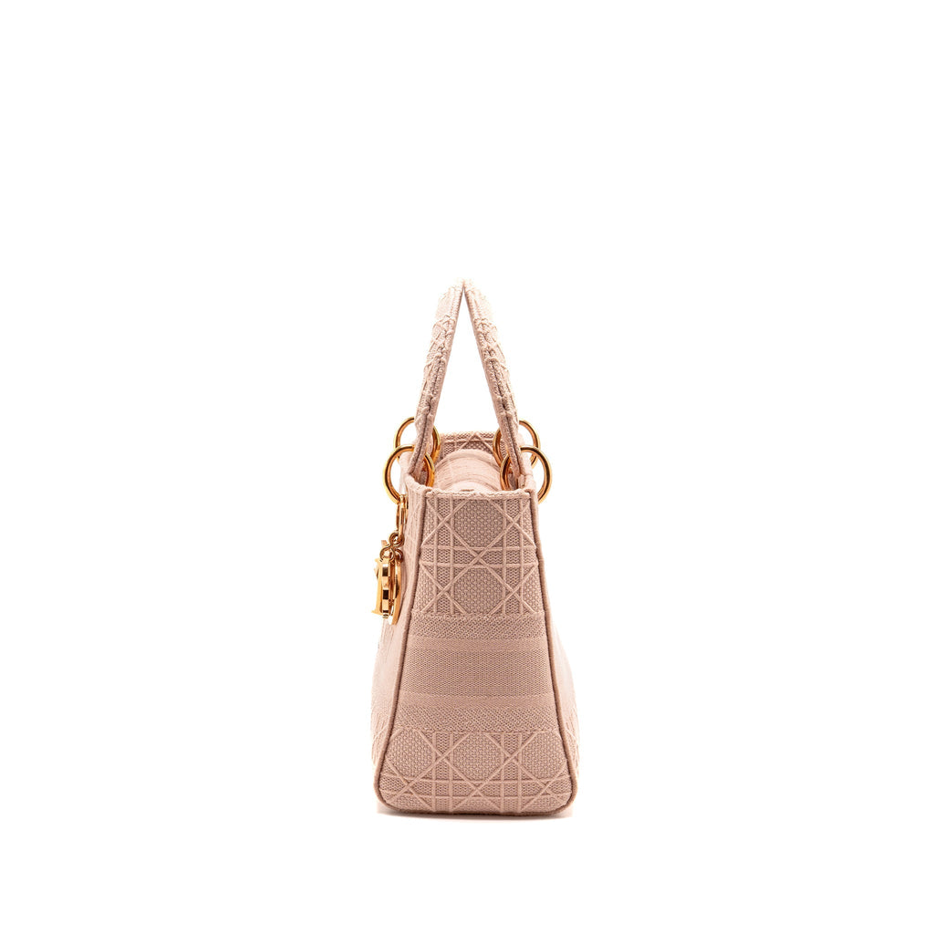 DIOR MEDIUM LADY D-LITE BAG CANNAGE EMBROIDERY ROSEWOOD RGHW