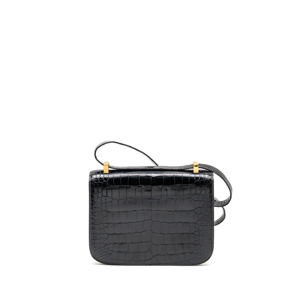 HERMES VINTAGE CONSTANCE 24 SHINY ALLIGATOR DARK BLUE GHW