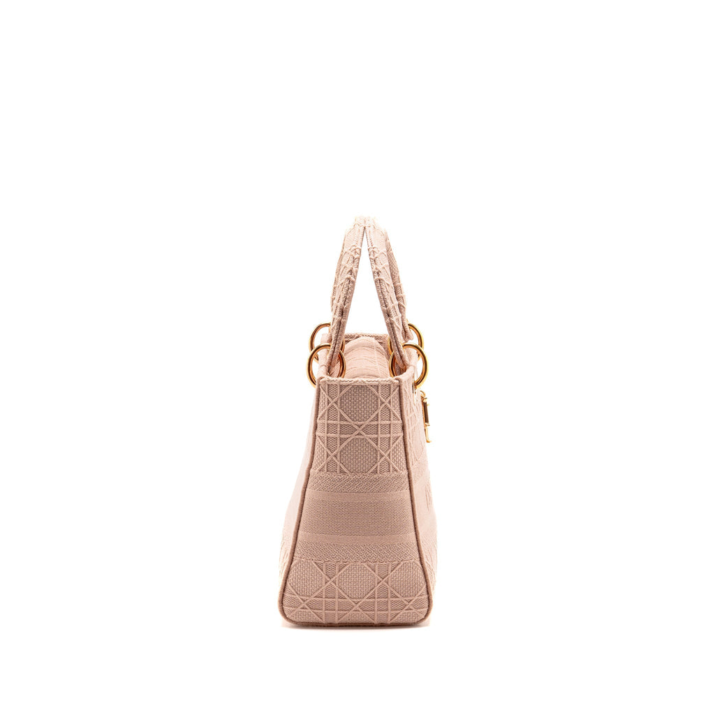 DIOR MEDIUM LADY D-LITE BAG CANNAGE EMBROIDERY ROSEWOOD RGHW
