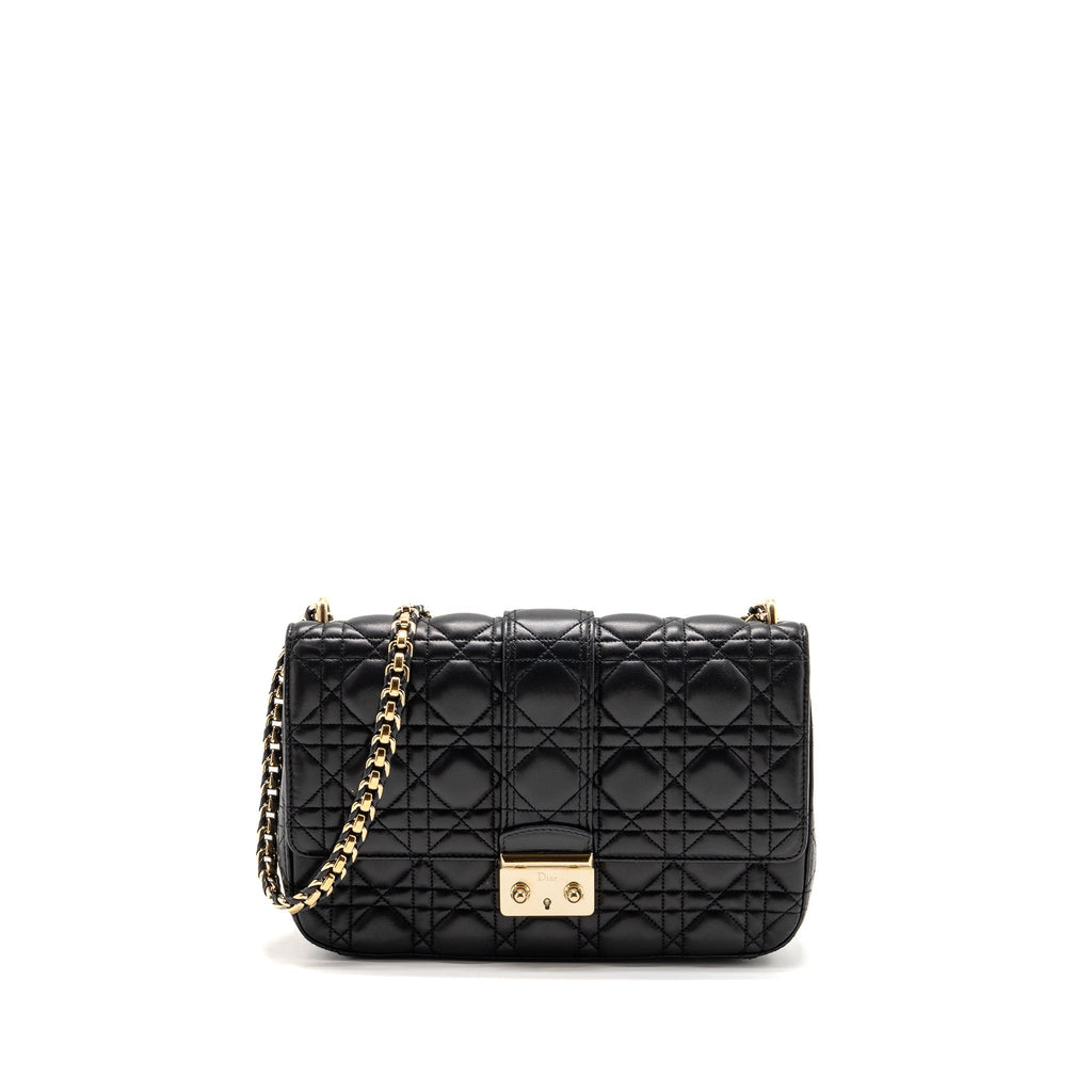 DIOR MISS DIOR FLAP BAG LAMBSKIN BLACK LGHW