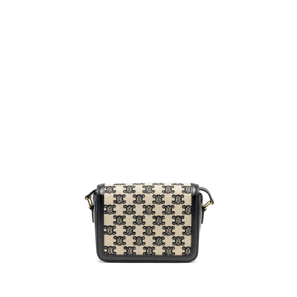 CELINE TEEN TRIOMPHE BAG TRIOMPHE CANVAS/CALFSKIN BLACK/WHITE GHW