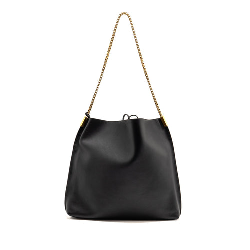 SAINT LAURENT/YSL SUZANNE HOBO BAG CALFSKIN BLACK GHW