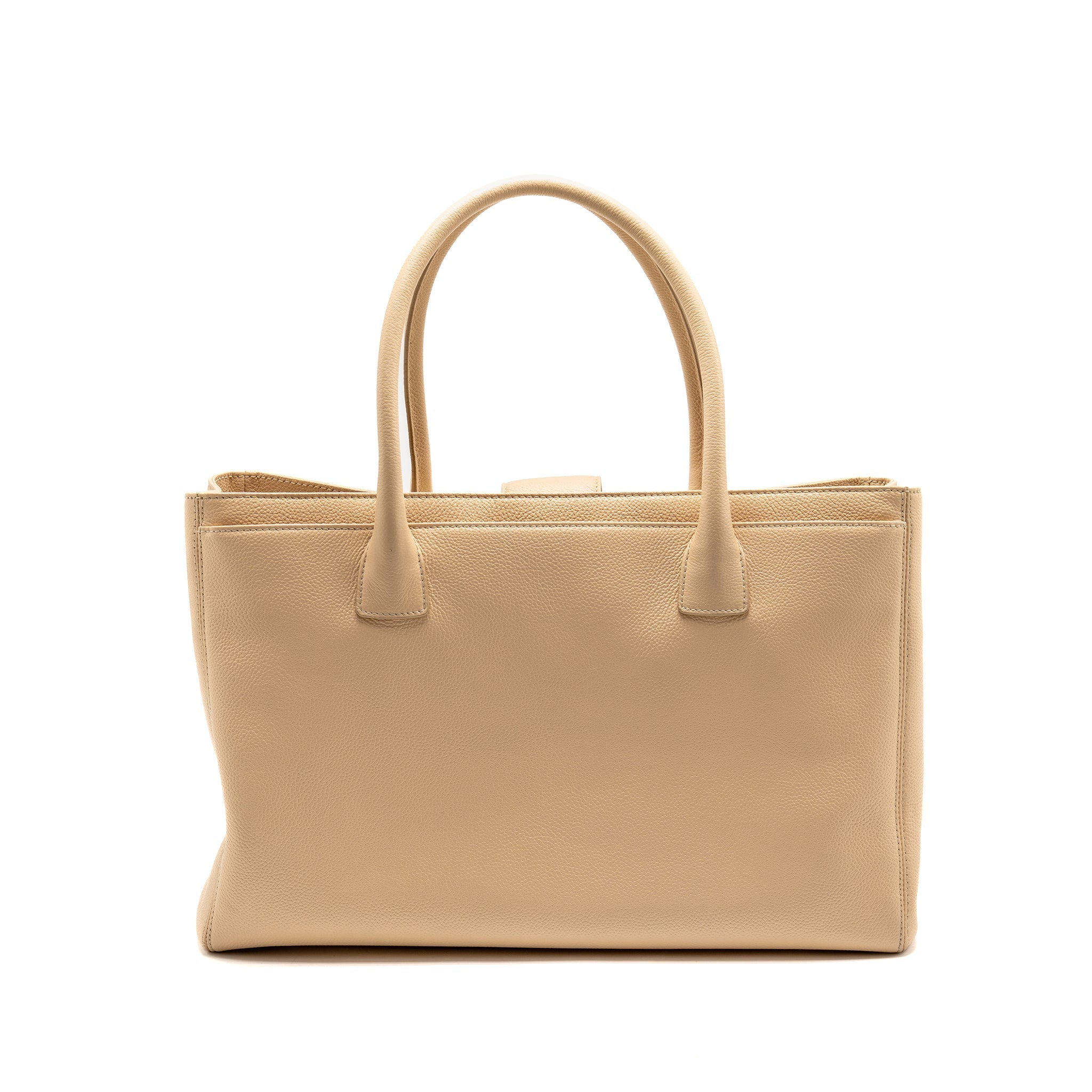 CHANEL CERF TOTE BAG CAVIAR BEIGE GHW