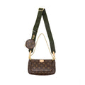 LOUIS VUITTON MULTI POCHETTE MONOGRAM CANVAS WITH KHAKI/ROSE CLAIR TWO STRAPS GHW