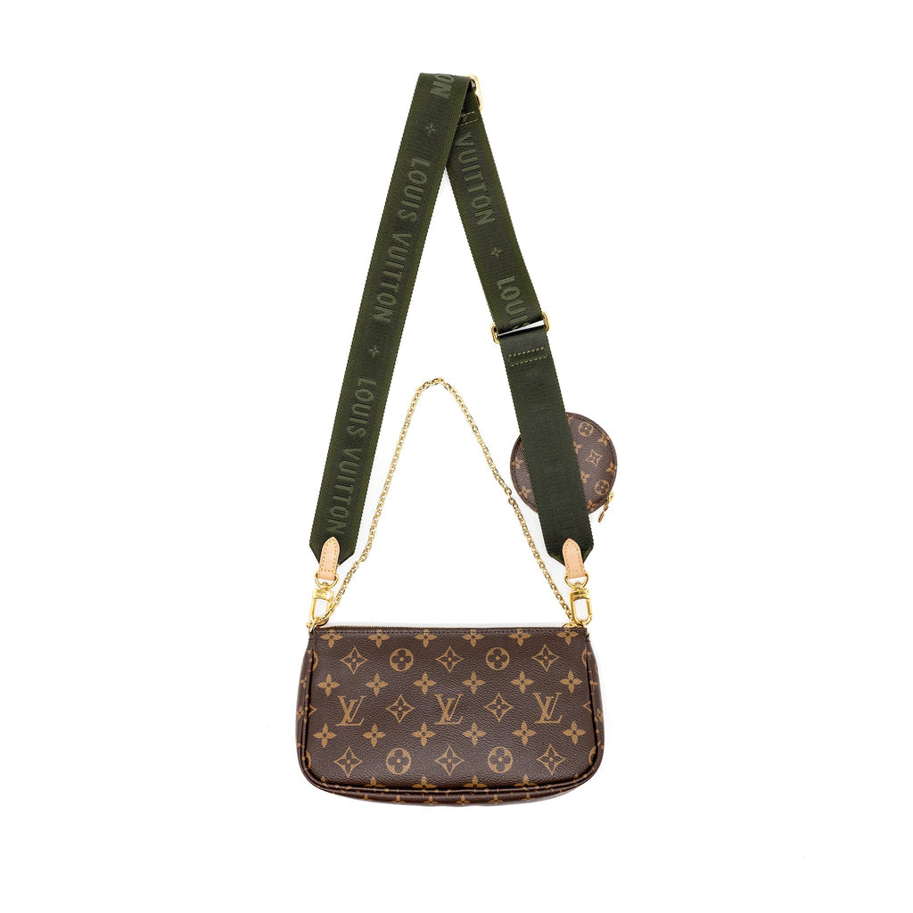LOUIS VUITTON MULTI POCHETTE MONOGRAM CANVAS KHAKI STRAP GHW