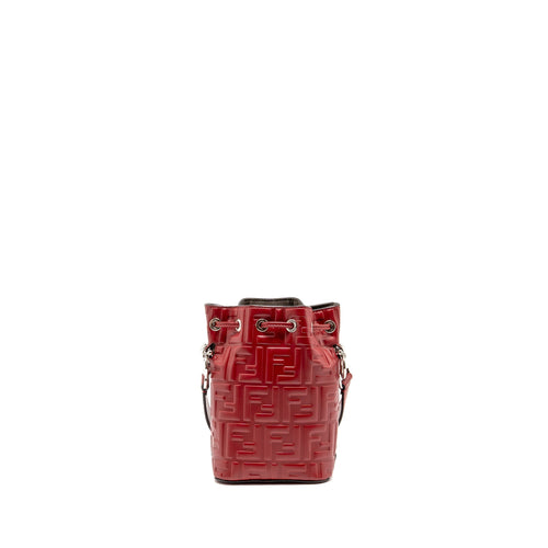 FENDI MON TRESOR MINI BUCKET BAG LEATHER RED SHW