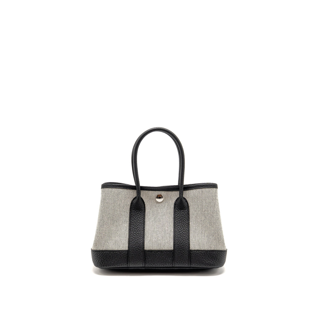 HERMES NEO GARDEN PARTY 23 NEGONDA/CANVAS ECRU/BLACK SHW