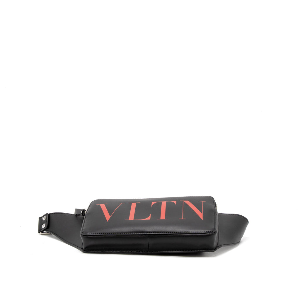 VALENTINO VLTN PRINT BELT BAG CALFSKIN BLACK/RED SHW