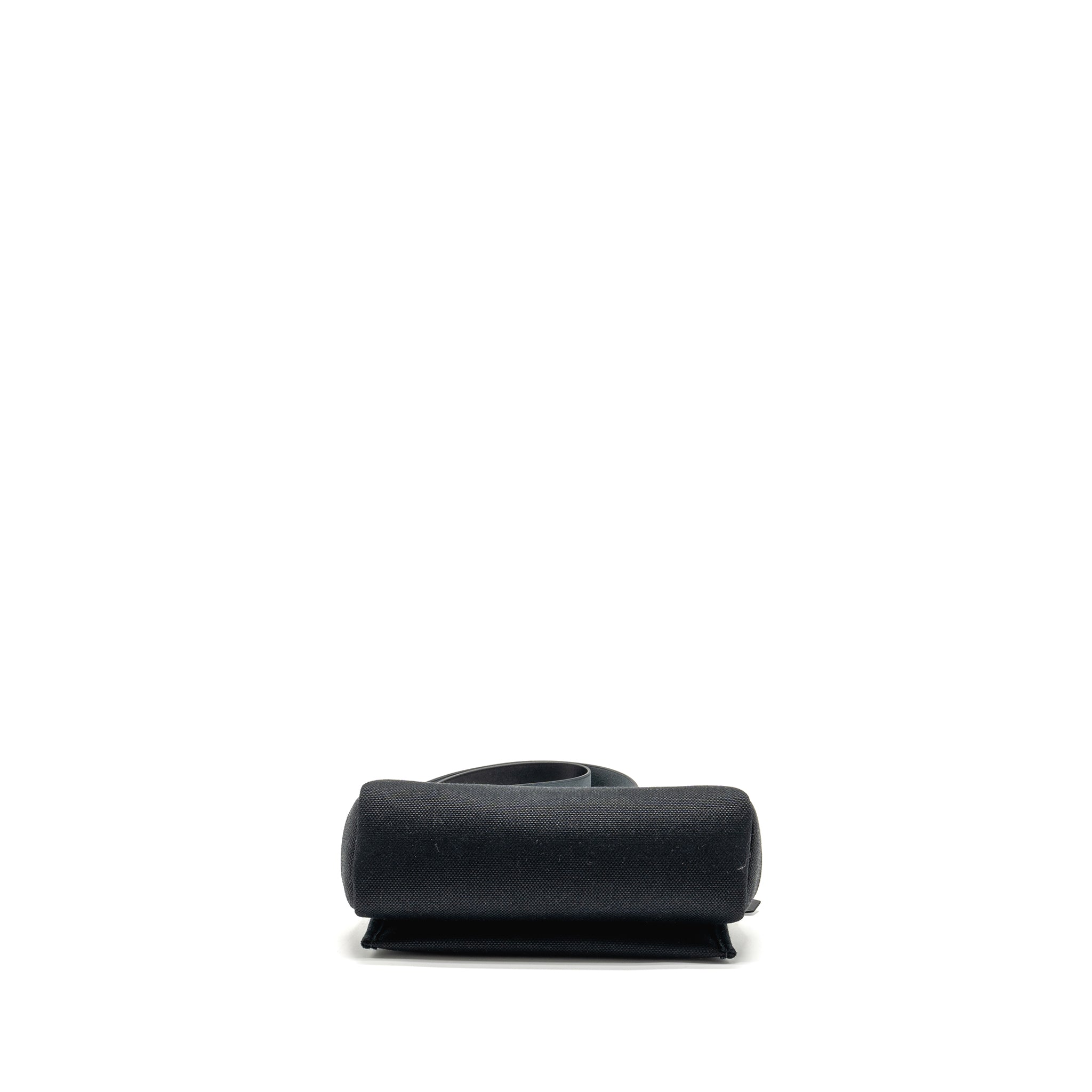 HERMES HERBAG MINI CANVAS / HUNTER LEATHER BLACK GHW