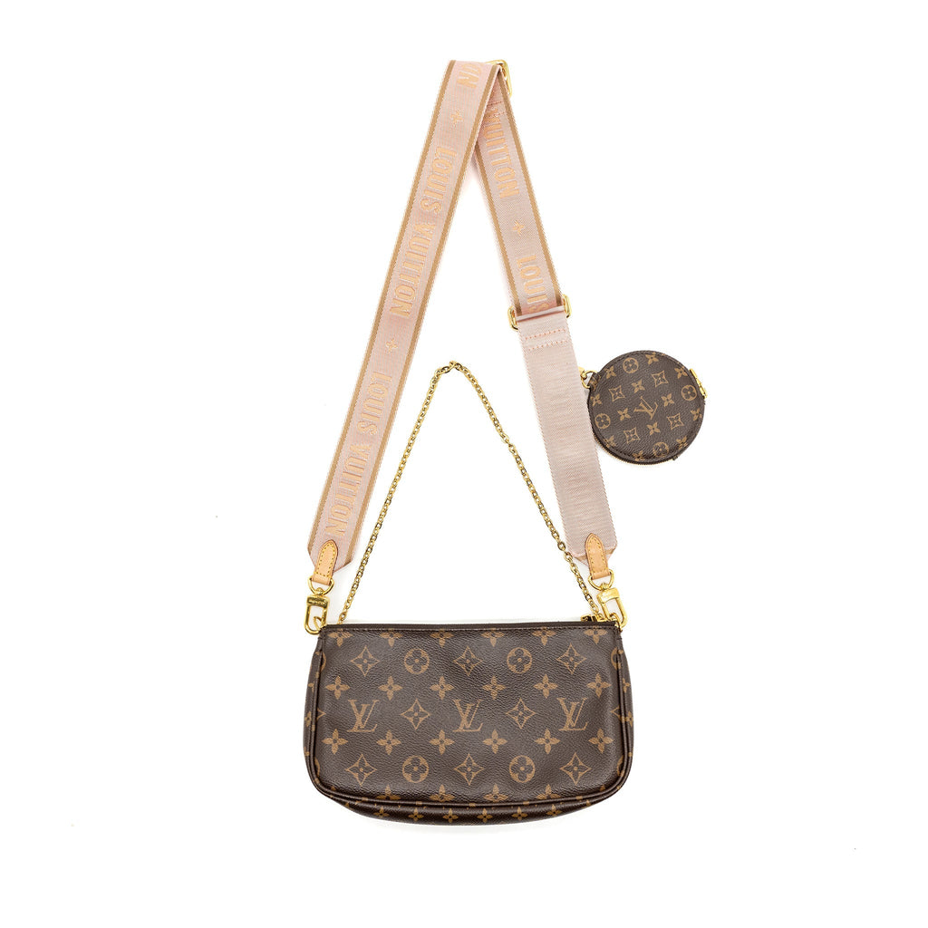 LOUIS VUITTON MULTI POCHETTE ROSE CLAIR STRAP MONOGRAM CANVAS GHW