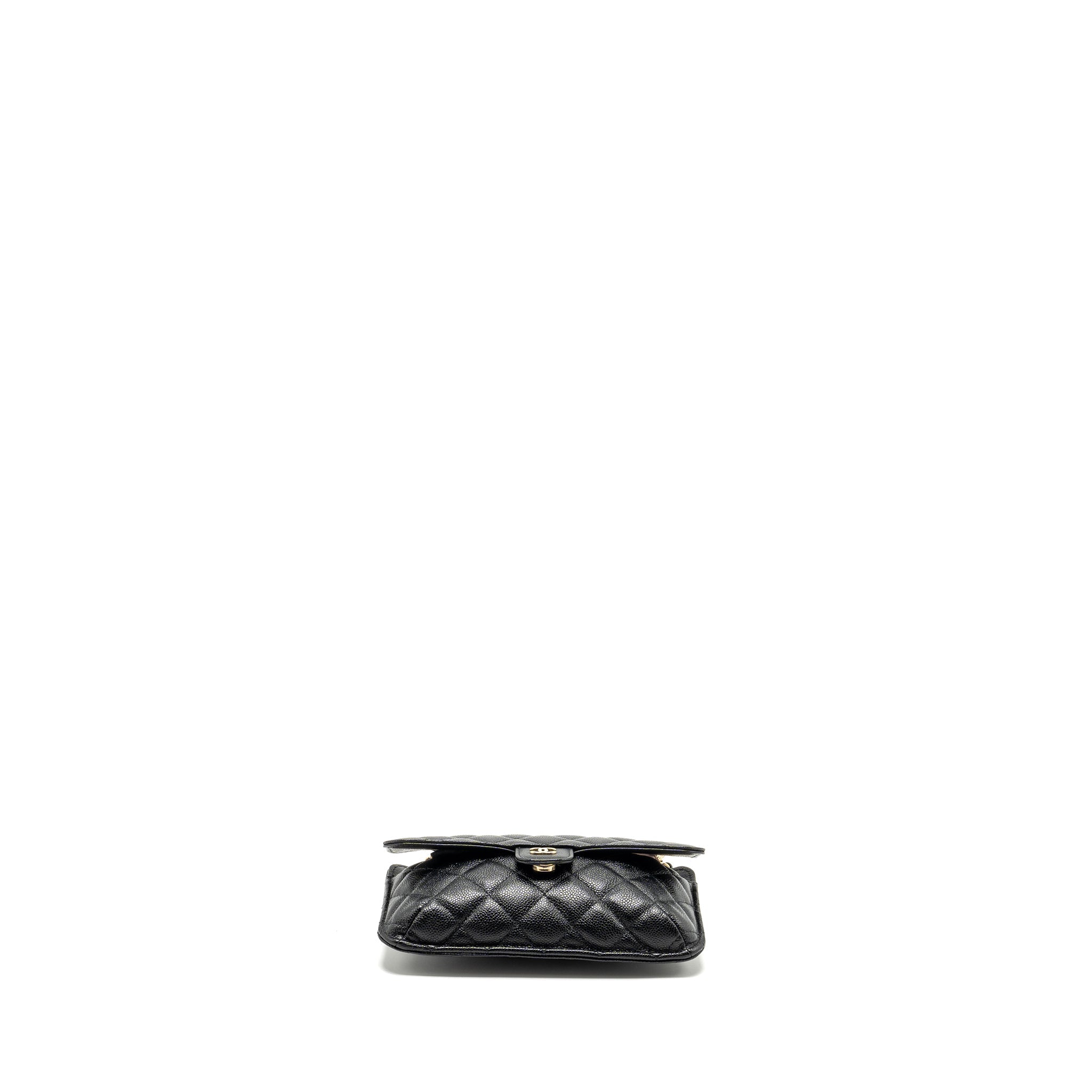 CHANEL CHAIN WALLET /FOLDABLE SHOPPING TOTE CAVIAR/JERSEY FABRIC BLACK/MULTICOLOUR LGHW