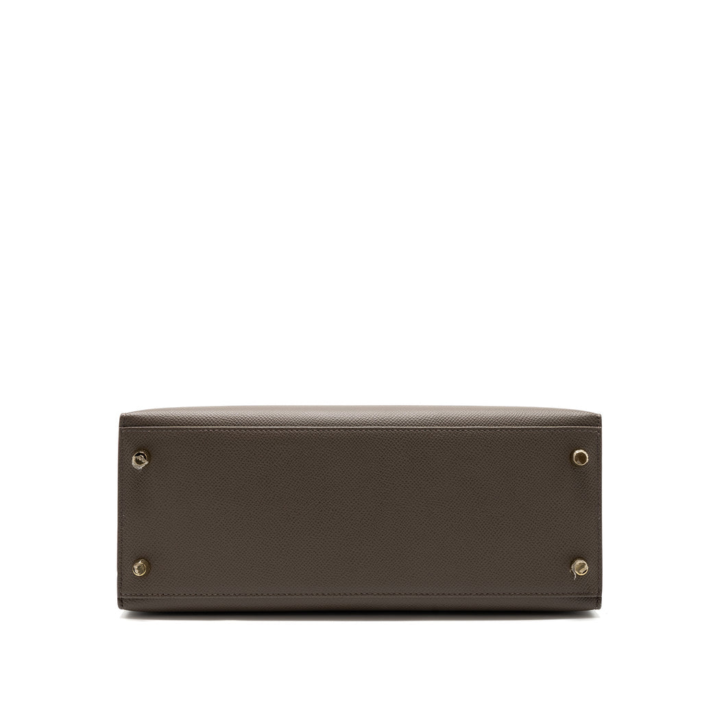 HERMES KELLY28 SELLIER EPSOM GRIS ETAIN GHW