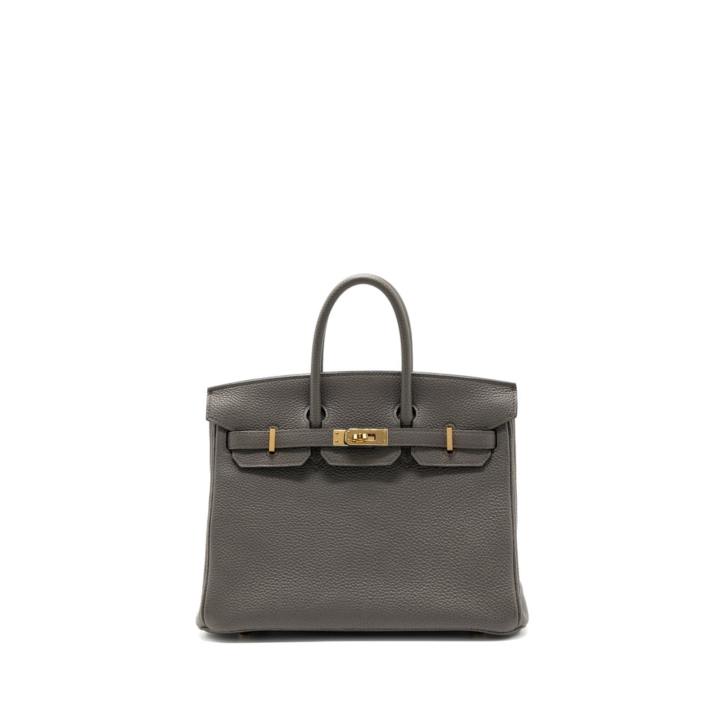 HERMES BIRKIN 25 TOGO GRIS ETAIN RGHW