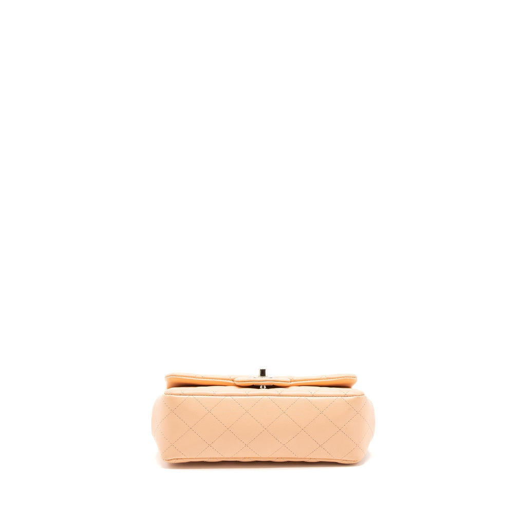CHANEL MINI RECTANGULAR FLAP BAG LAMBSKIN PINK SHW