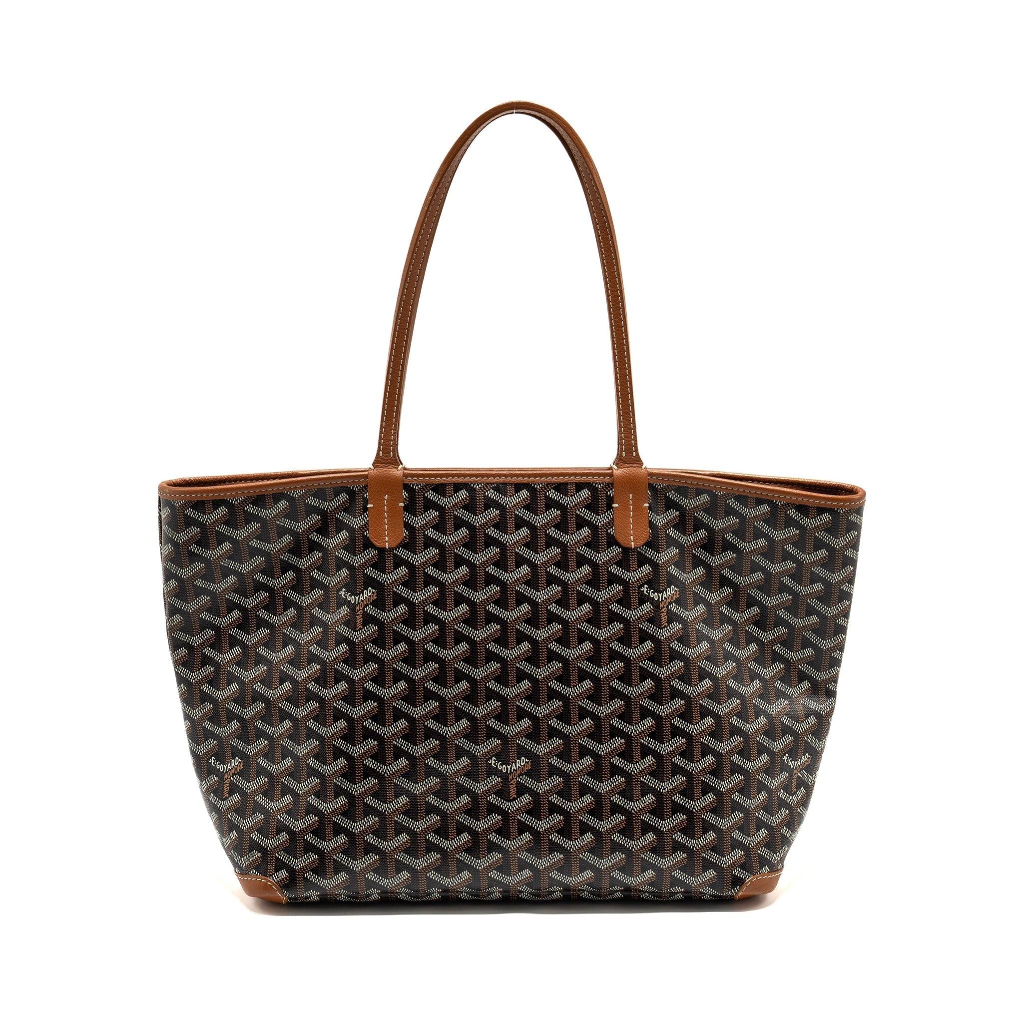 GOYARD ARTOIS PM TOTE BAG GOYARDINE CANVAS BLACK/TAN SHW