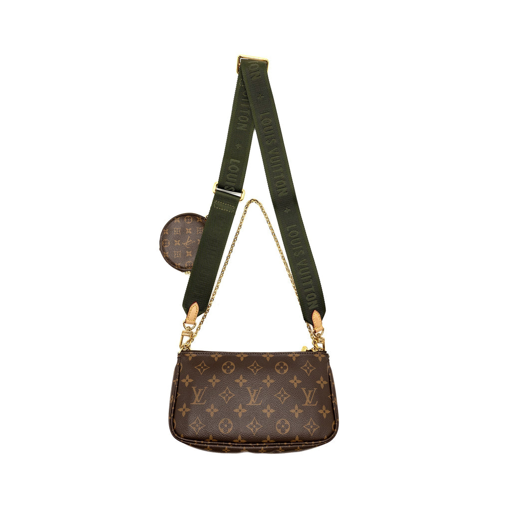 LOUIS VUITTON MULTI POCHETTE MONOGRAM CANVAS KHAKI STRAP GHW