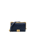 CHANEL MEDIUM BOY BAG CAVIAR NAVY GHW