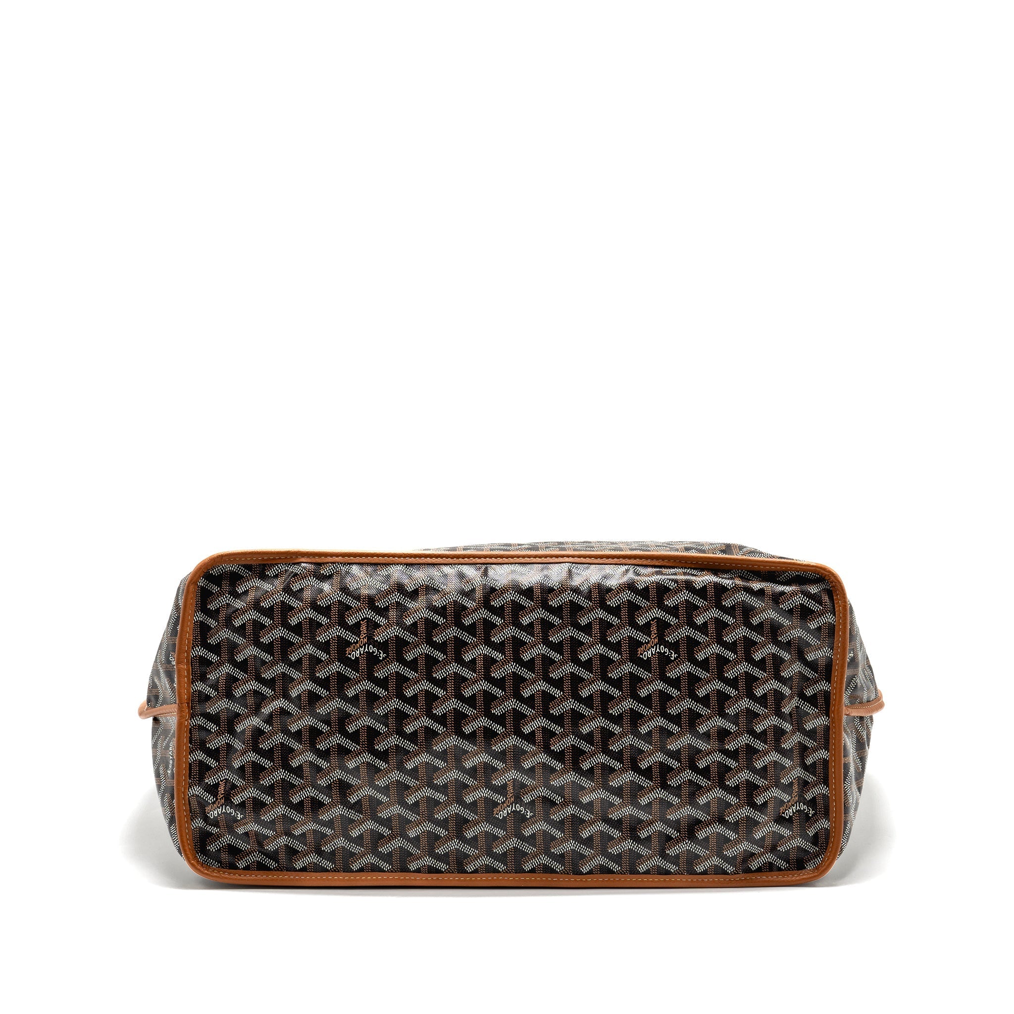 GOYARD ANJOU GM TOTE BAG GOYARDINE CANVAS BROWN/BLACK SHW