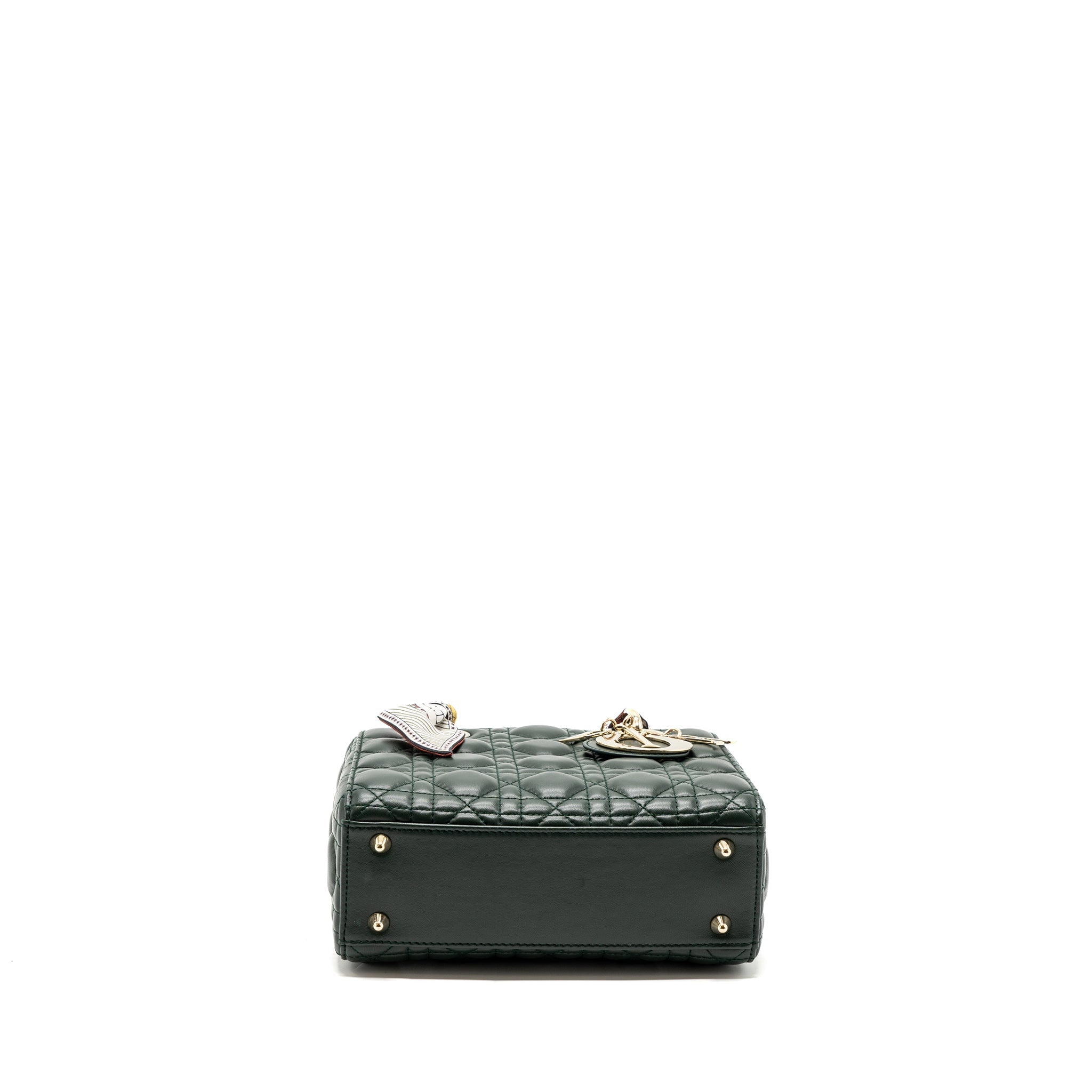 DIOR SMALL LADY DIOR MY ABC DIOR BAG LAMBSKIN DARK GREEN LGHW