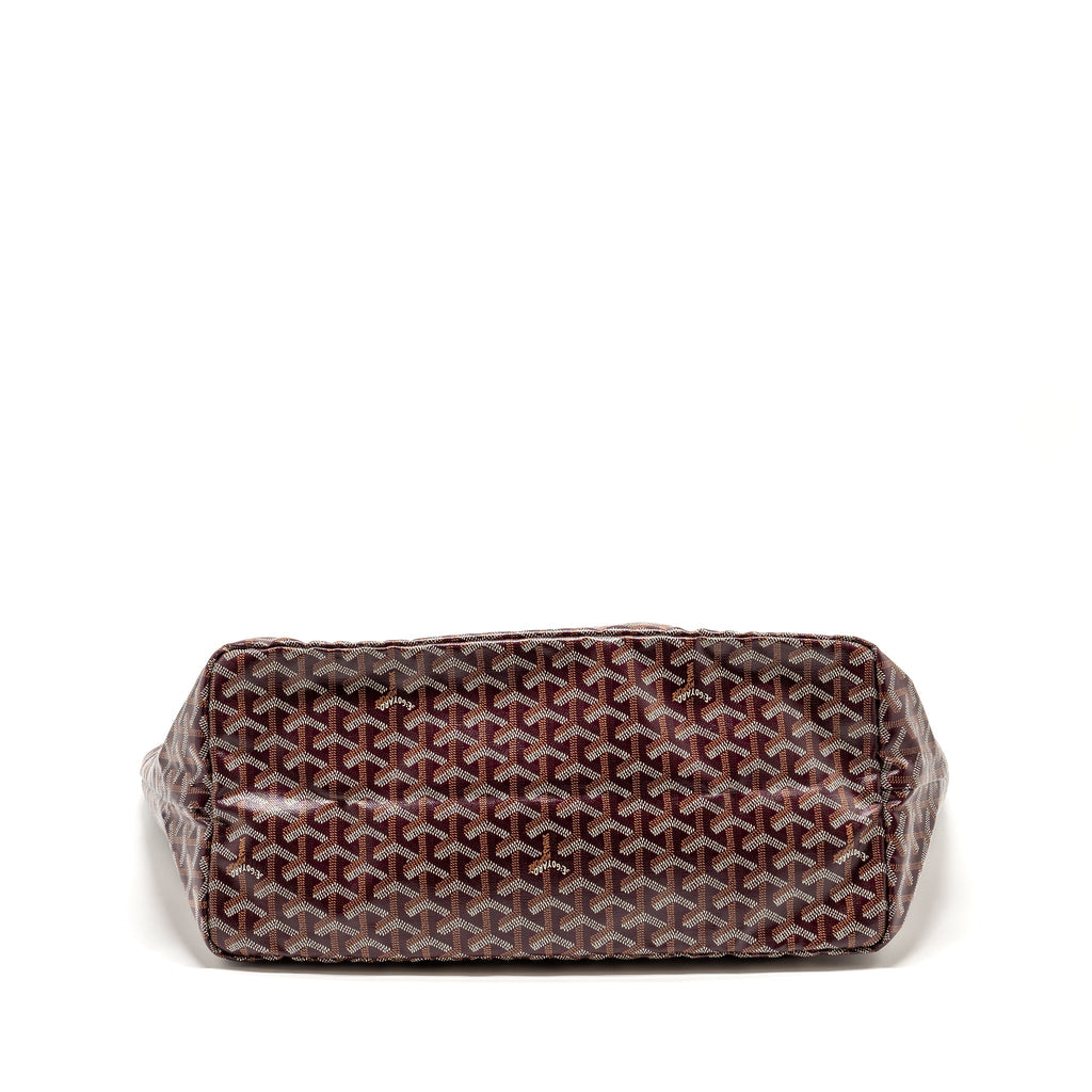 GOYARD SAINT LOUIS GM TOTE BAG GOYARDINE CANVAS/CALFSKIN BURGUNDY SHW