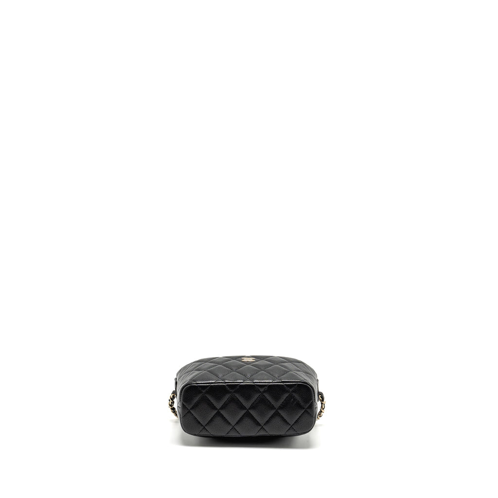 CHANEL 25C QUILTED HOBO BAG CAVIAR BLACK GHW (MICROCHIP)
